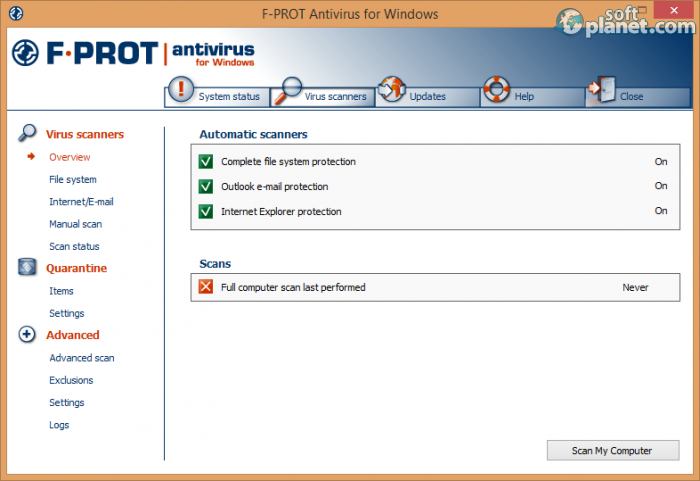 F-PROT Antivirus free download for Windows | SoftPlanet